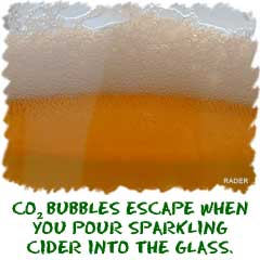 Bubbles in your soda.