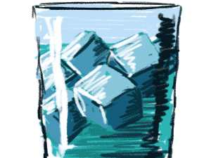Cartoon image of ice water.