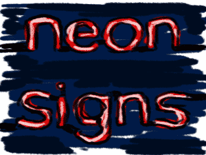 Cartoon image of neon sign.